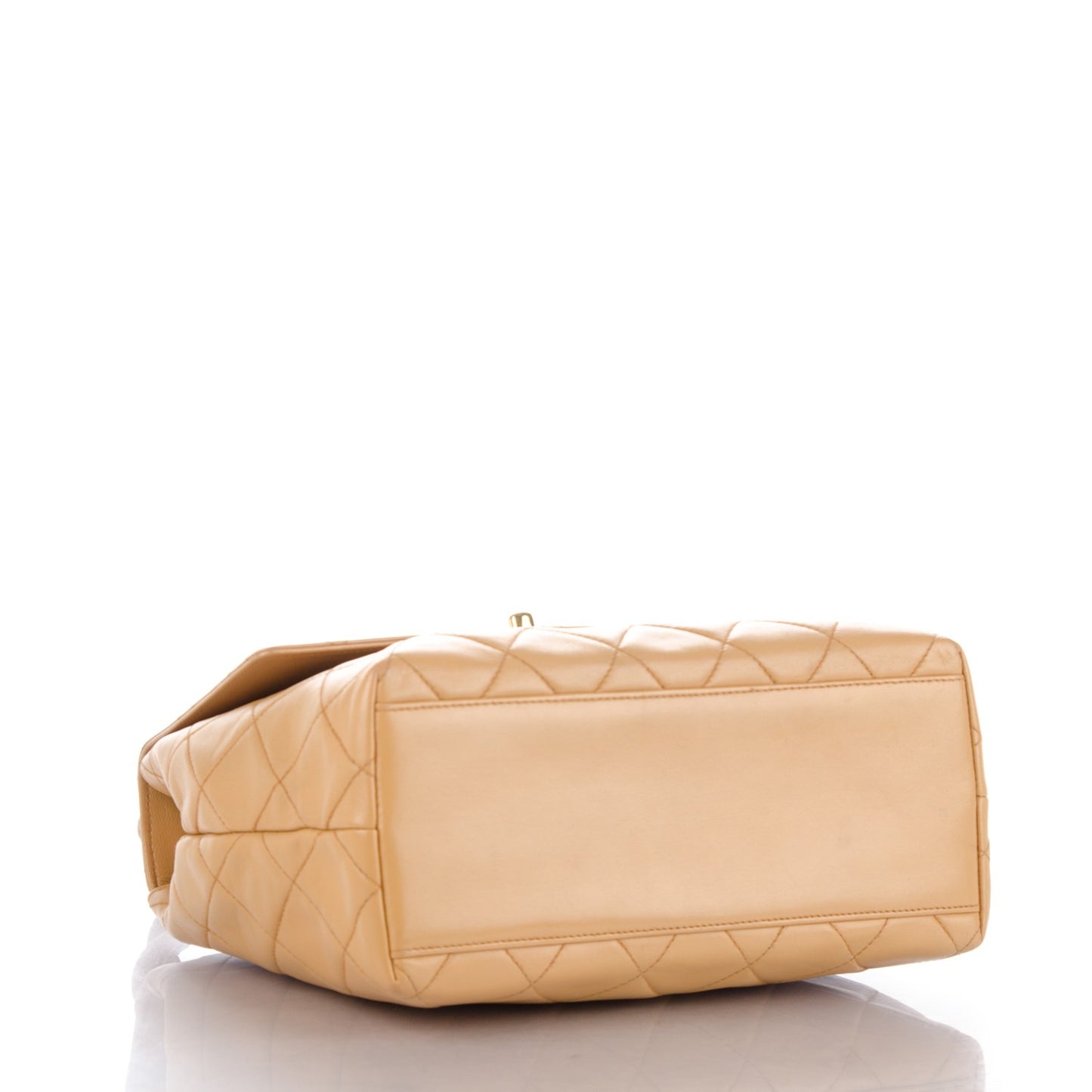 Lambskin Flap Shoulder Bag Beige