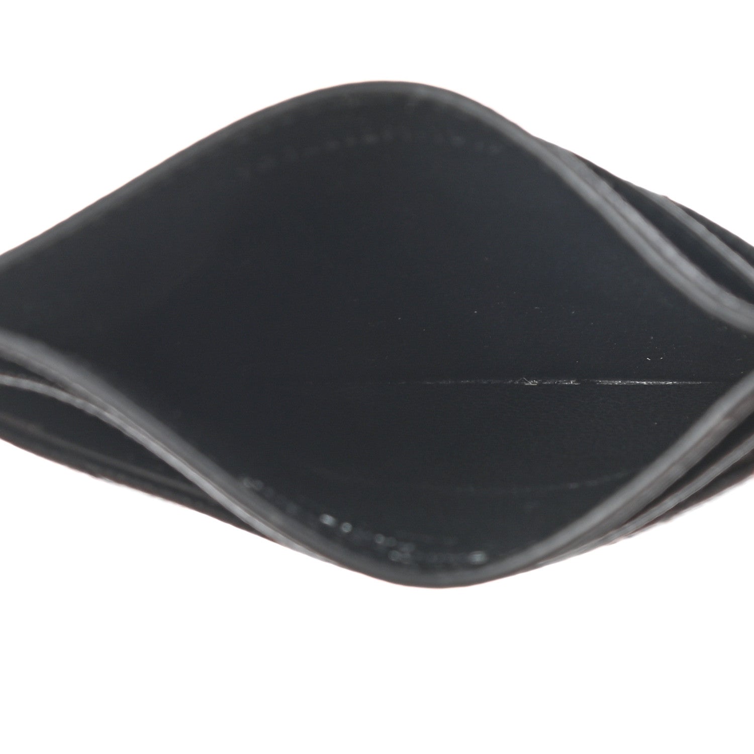 Saint Laurent Grain De Poudre Matelasse Chevron Monogram Credit Card Case Black 5 of 7