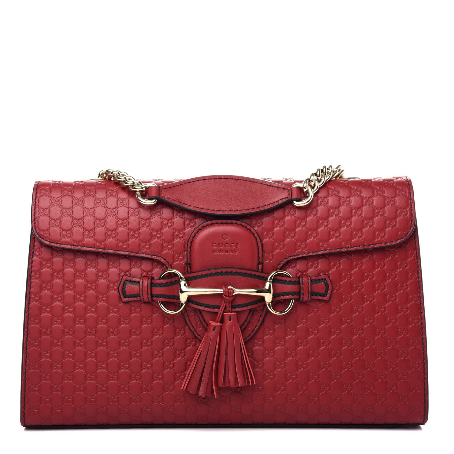 Gucci Microguccissima Medium Emily Chain Shoulder Bag Red 1 of 10