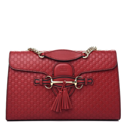 Gucci Microguccissima Medium Emily Chain Shoulder Bag Red 1 of 10