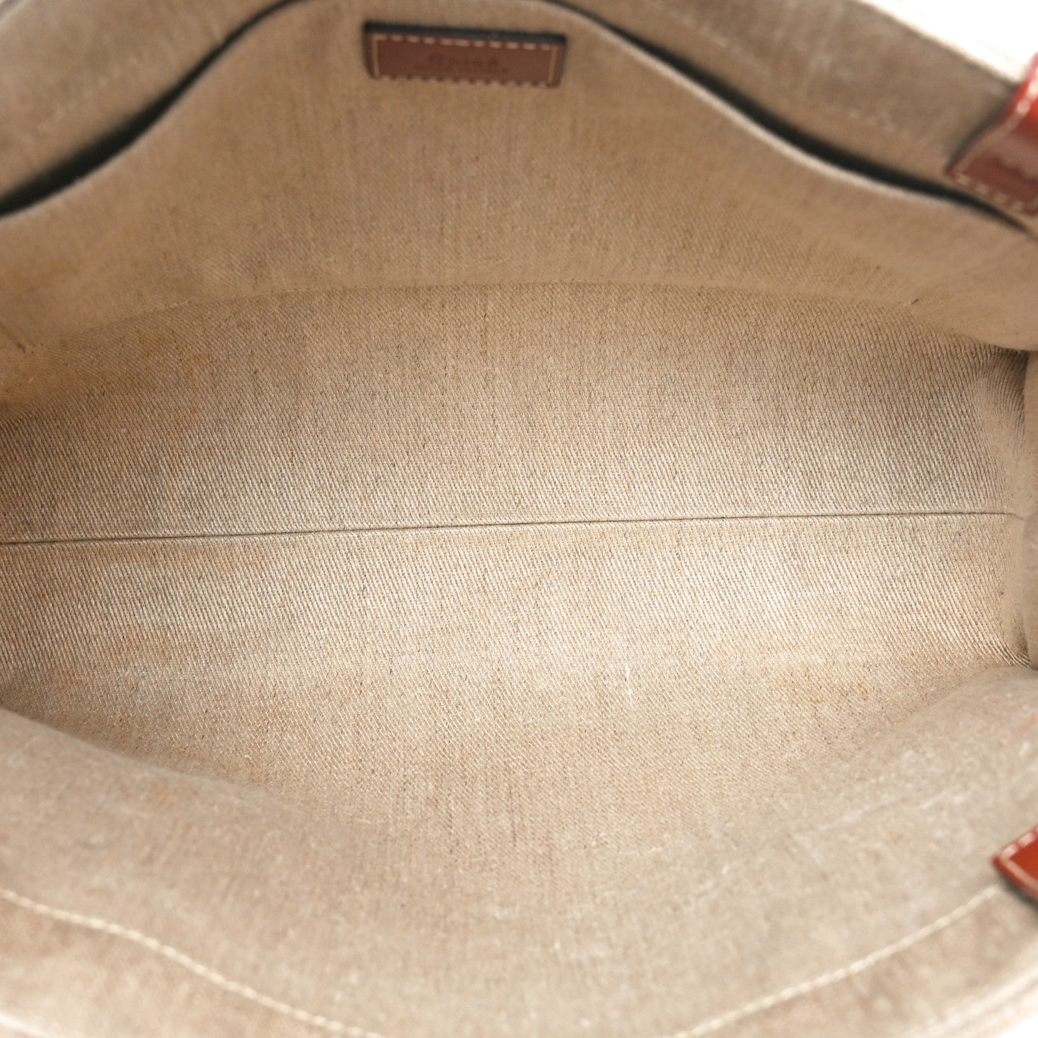 Chloe Linen Calfskin Medium Woody Ribbon Tote White Brown 5 of 10
