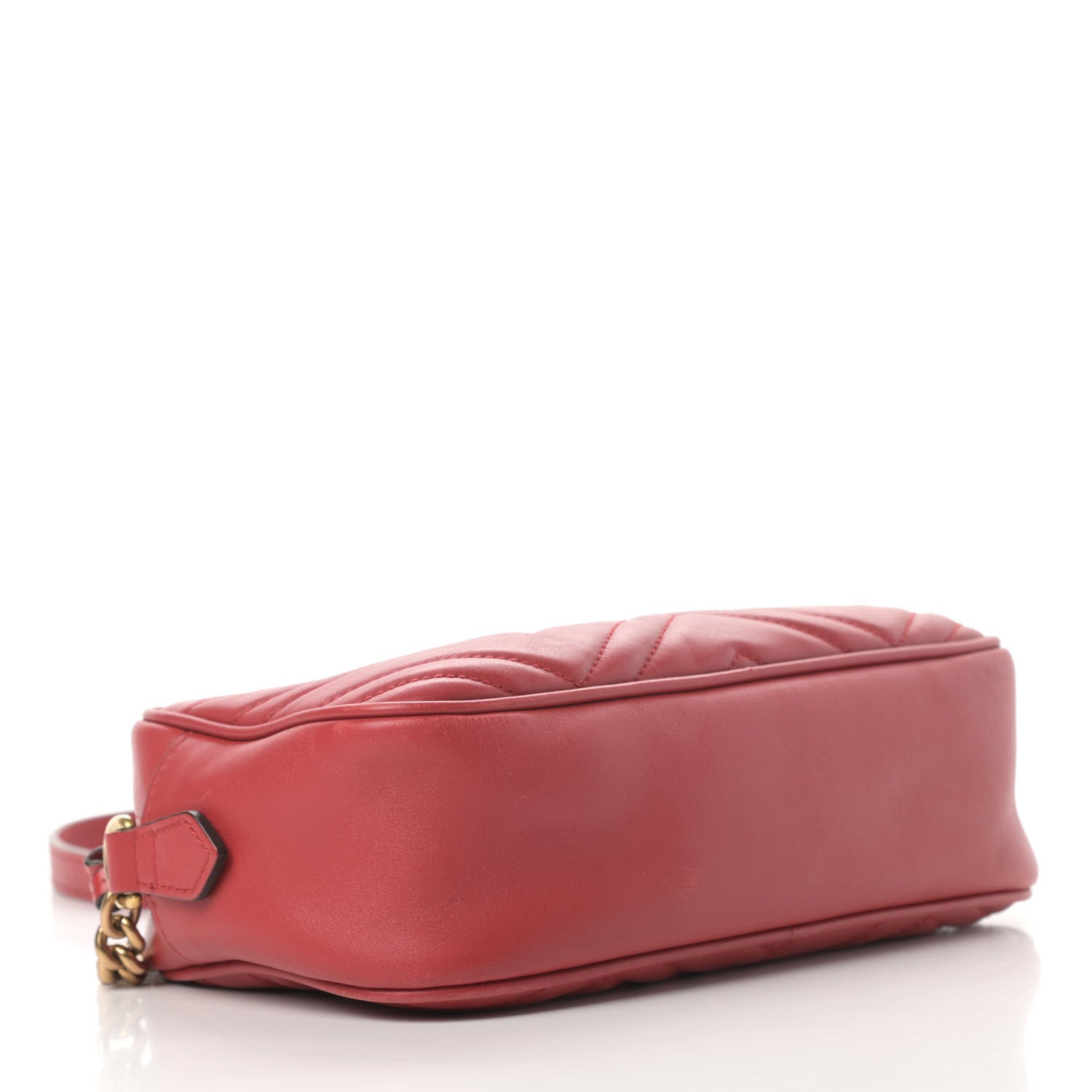 Gucci Calfskin Matelasse Small GG Marmont Chain Shoulder Bag Hibiscus Red 4 of 16