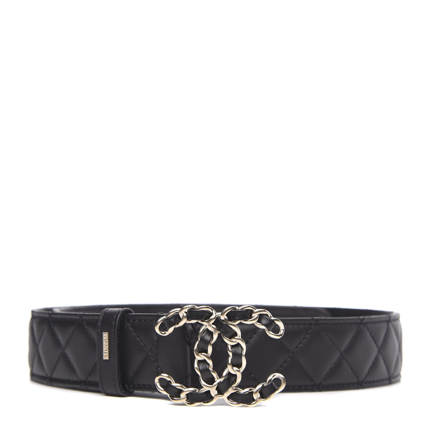 Chanel Lambskin Quilted CC Chain Belt 80 32 Black 1 of 5
