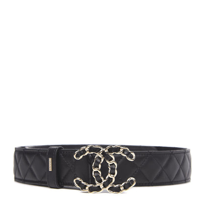 Chanel Lambskin Quilted CC Chain Belt 80 32 Black 1 of 5