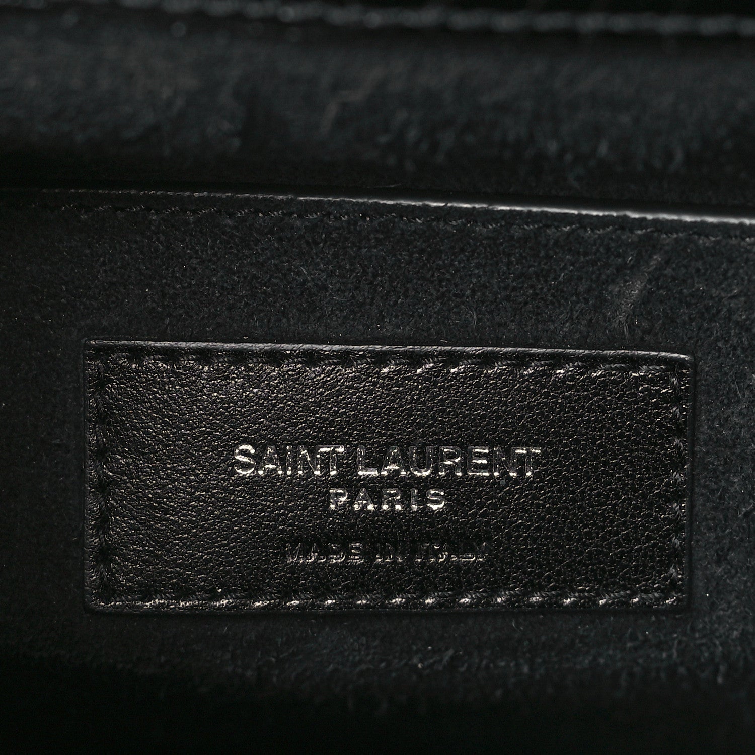 Saint Laurent Calfskin Crocodile Embossed Large Monogram Sunset Black 6 of 8