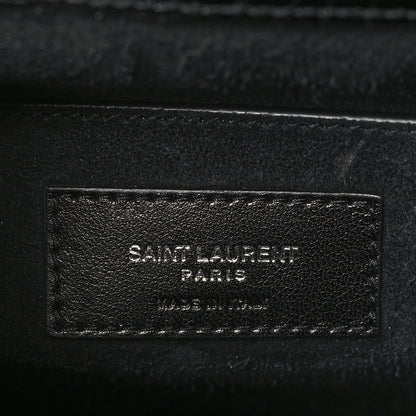 Saint Laurent Calfskin Crocodile Embossed Large Monogram Sunset Black 6 of 8