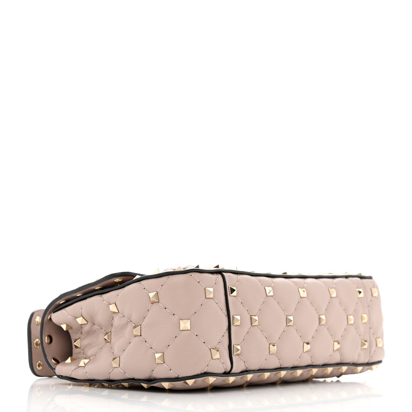 Nappa Small Rockstud Spike Shoulder Bag Poudre