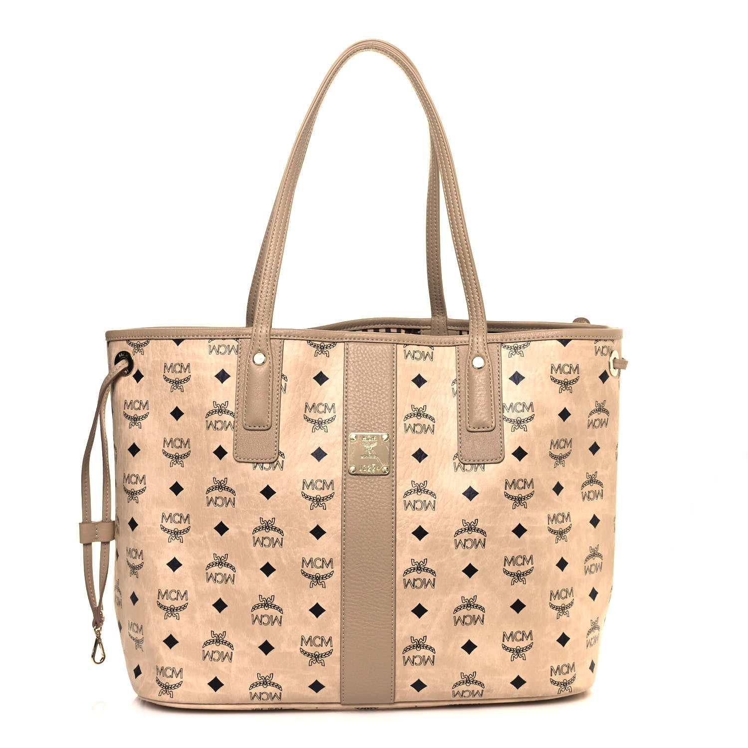 MCM Visetos Medium Liz Reversible Shopper Tote Beige 1 of 18