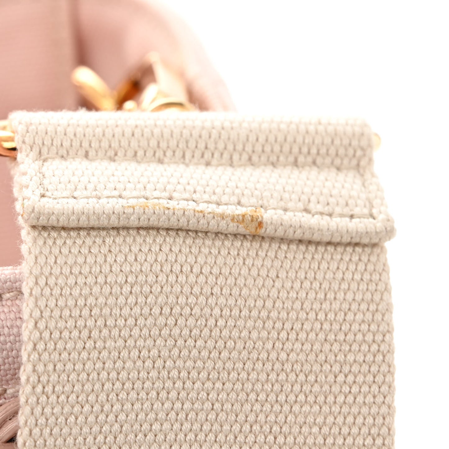 Wicker Canvas Patch Comics Shoulder Bag Pink