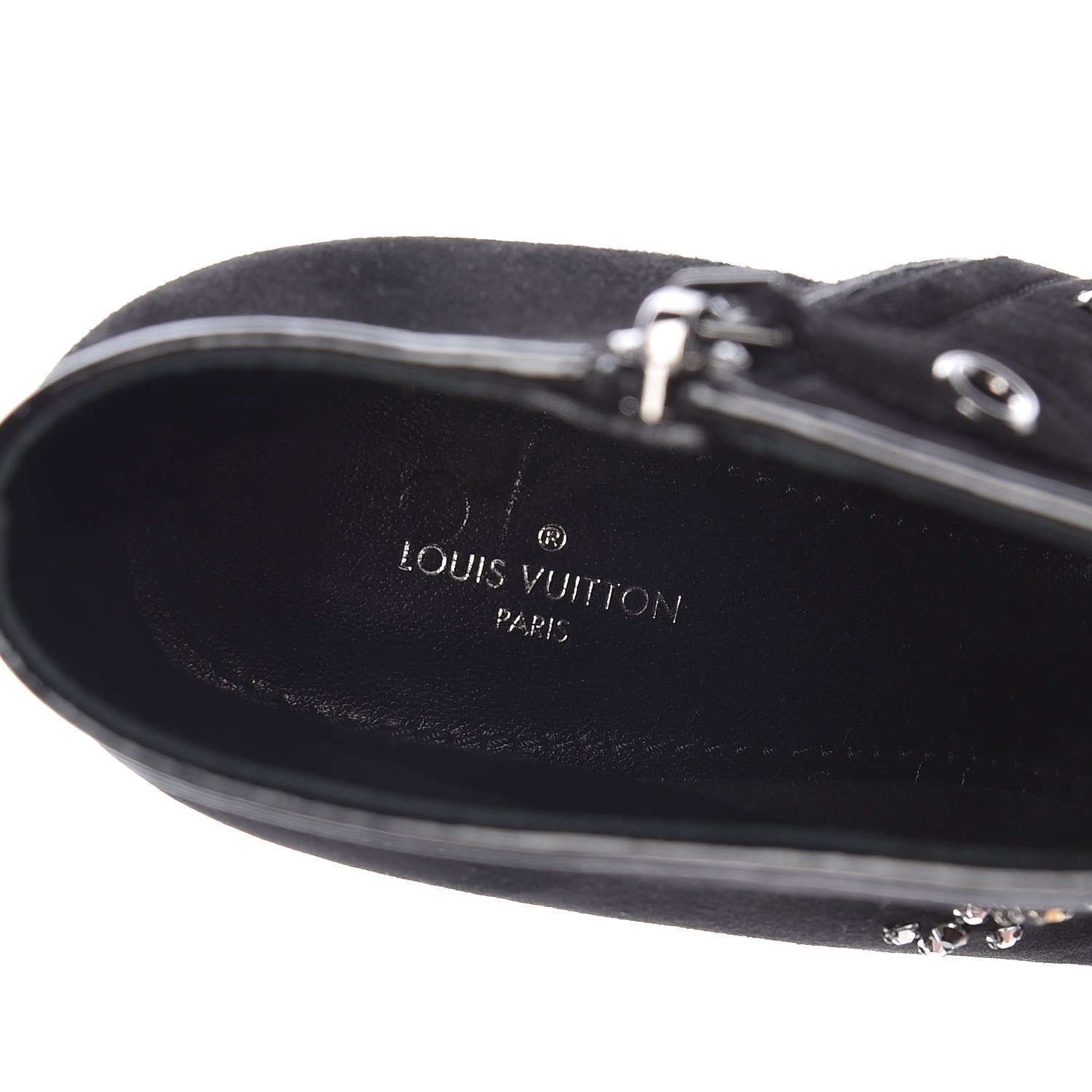Louis Vuitton Suede Dark Muse Peep Toe Ankle Boots 41 Black 9 of 12