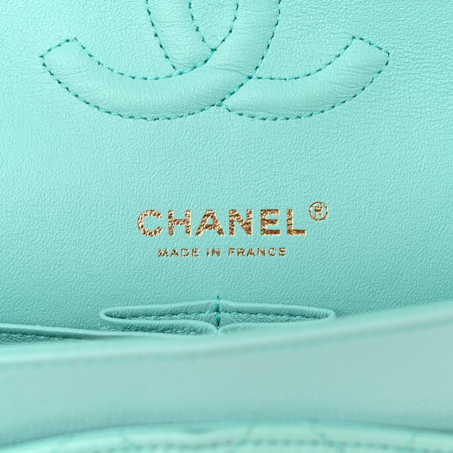 Chanel Caviar Quilted Medium Double Flap Light Blue 7 of 14