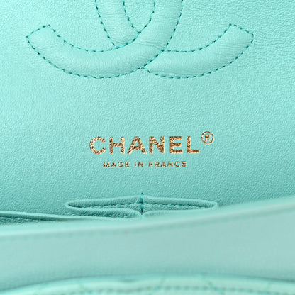 Chanel Caviar Quilted Medium Double Flap Light Blue 7 of 14