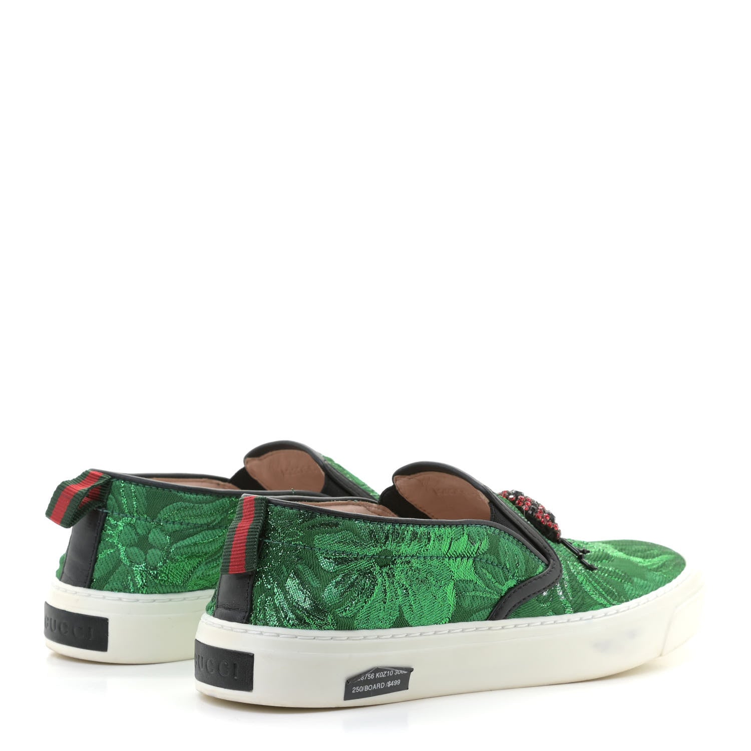 Gucci Brocade Ladybug Embroidered Slip On Sneakers 36.5 3 of 13