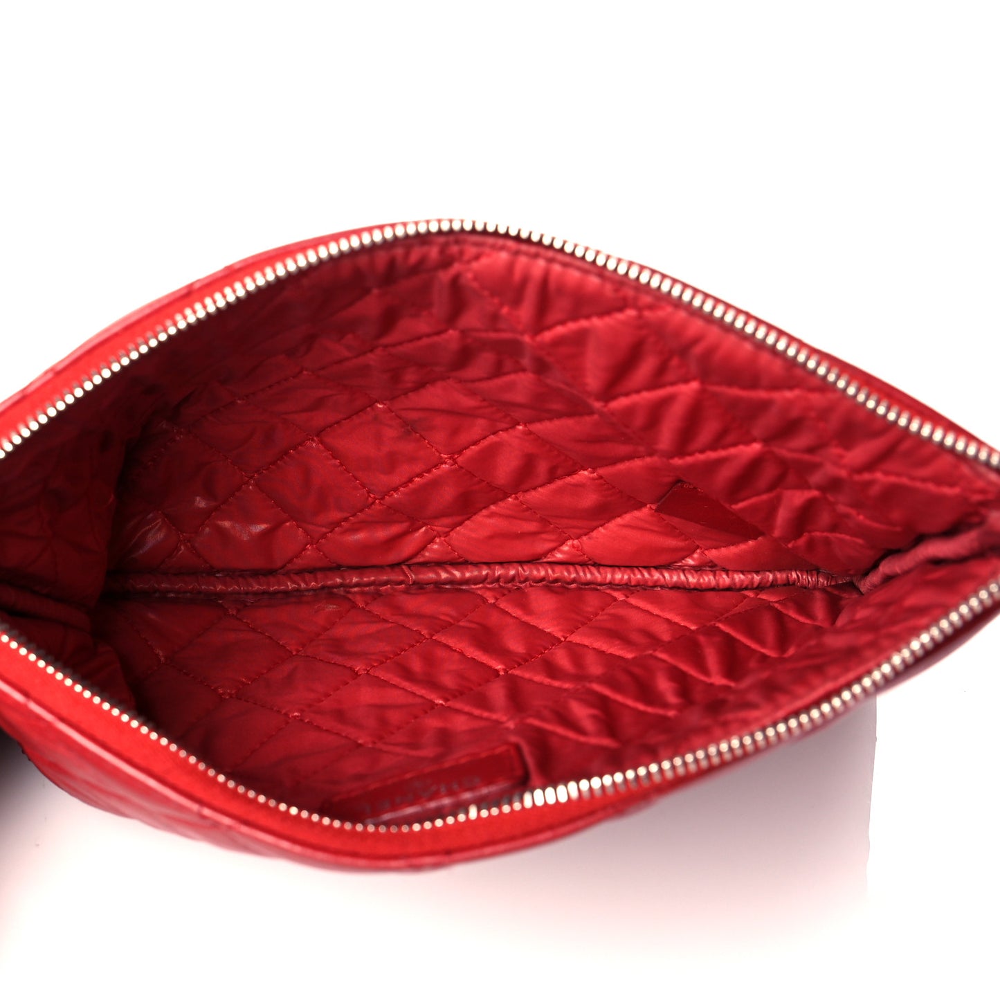 Lambskin Quilted Medium Cosmetic Case Red