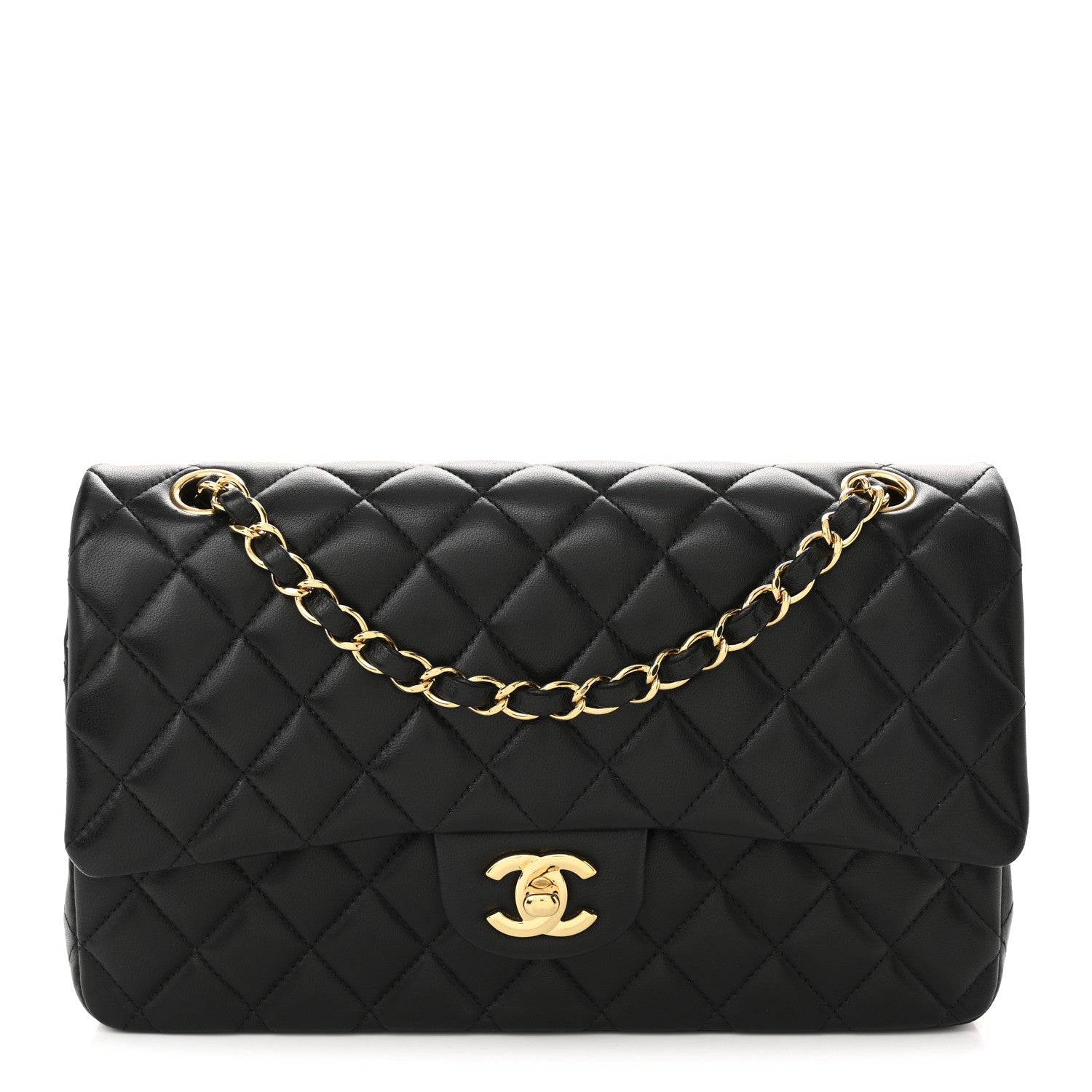 Chanel Lambskin Quilted Medium Double Flap Black 1 of 11