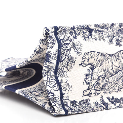Christian Dior Canvas Embroidered Medium Dioriviera Toile De Jouy Book Tote Blue 6 of 11