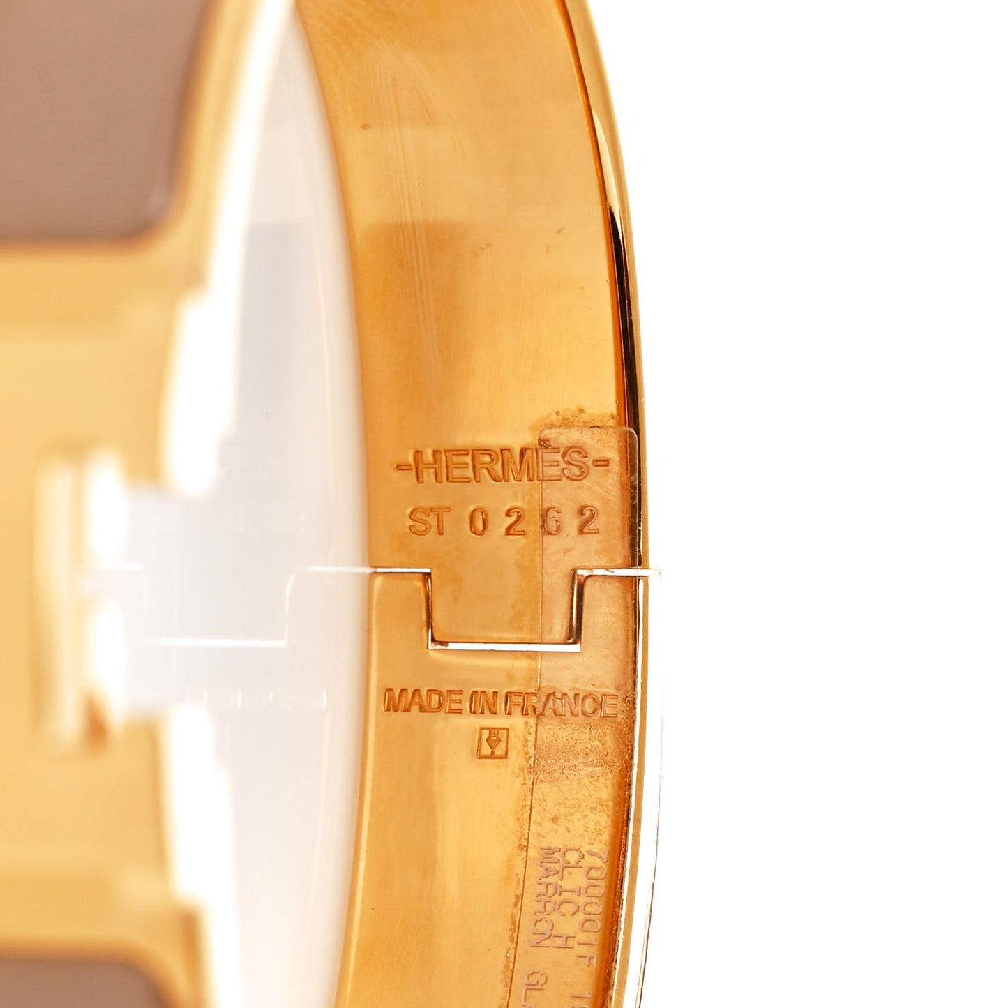 Enamel Narrow Clic Clac H Bracelet PM Marron Glace