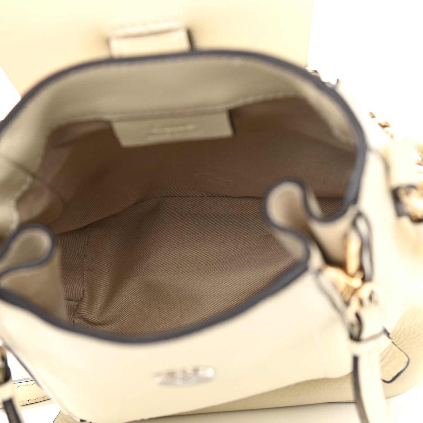 Suede Calfskin Mini Faye Backpack Off White
