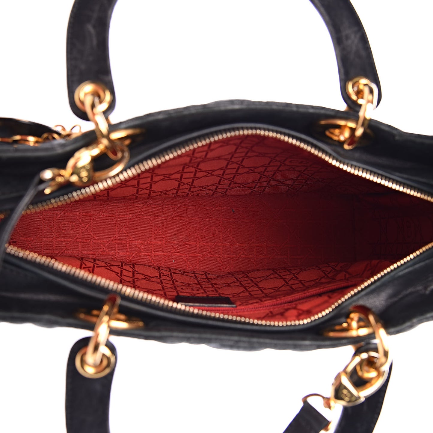 Lambskin Cannage Large Lady Dior Black