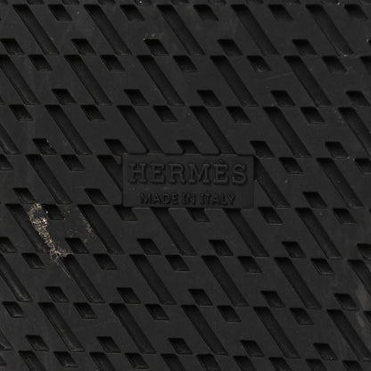 Hermes Techno Fringed H Canvas Caflskin Womens Chypre Sandals 38 Prunoir Black 8 of 9
