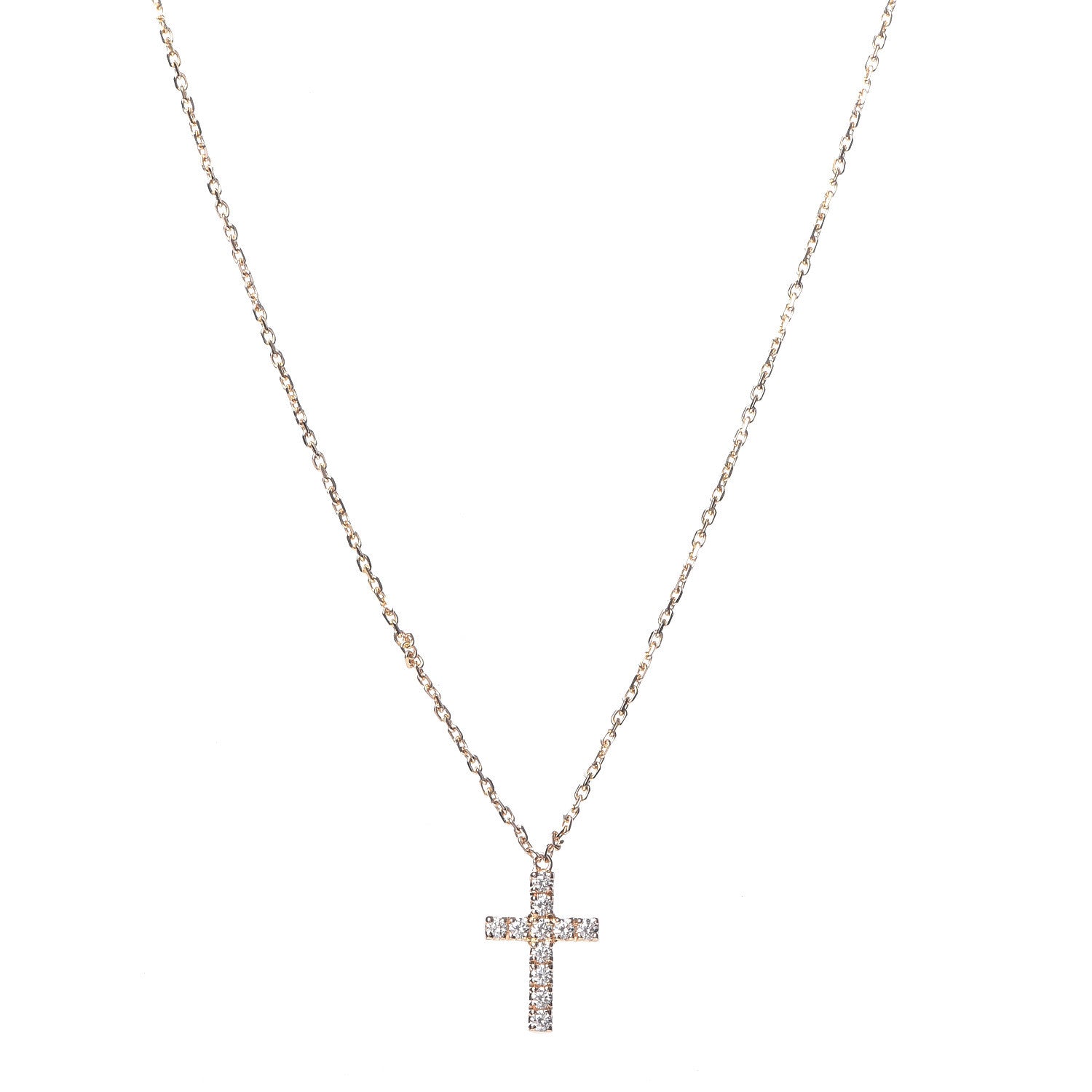 Cartier 18K Pink Gold Diamond Symbols Cross Pendant Necklace 1 of 6