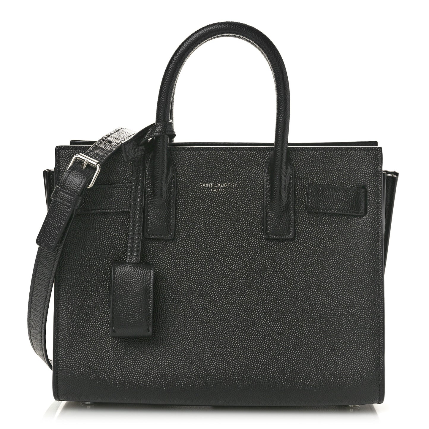 Grained Calfskin Nano Sac De Jour Black