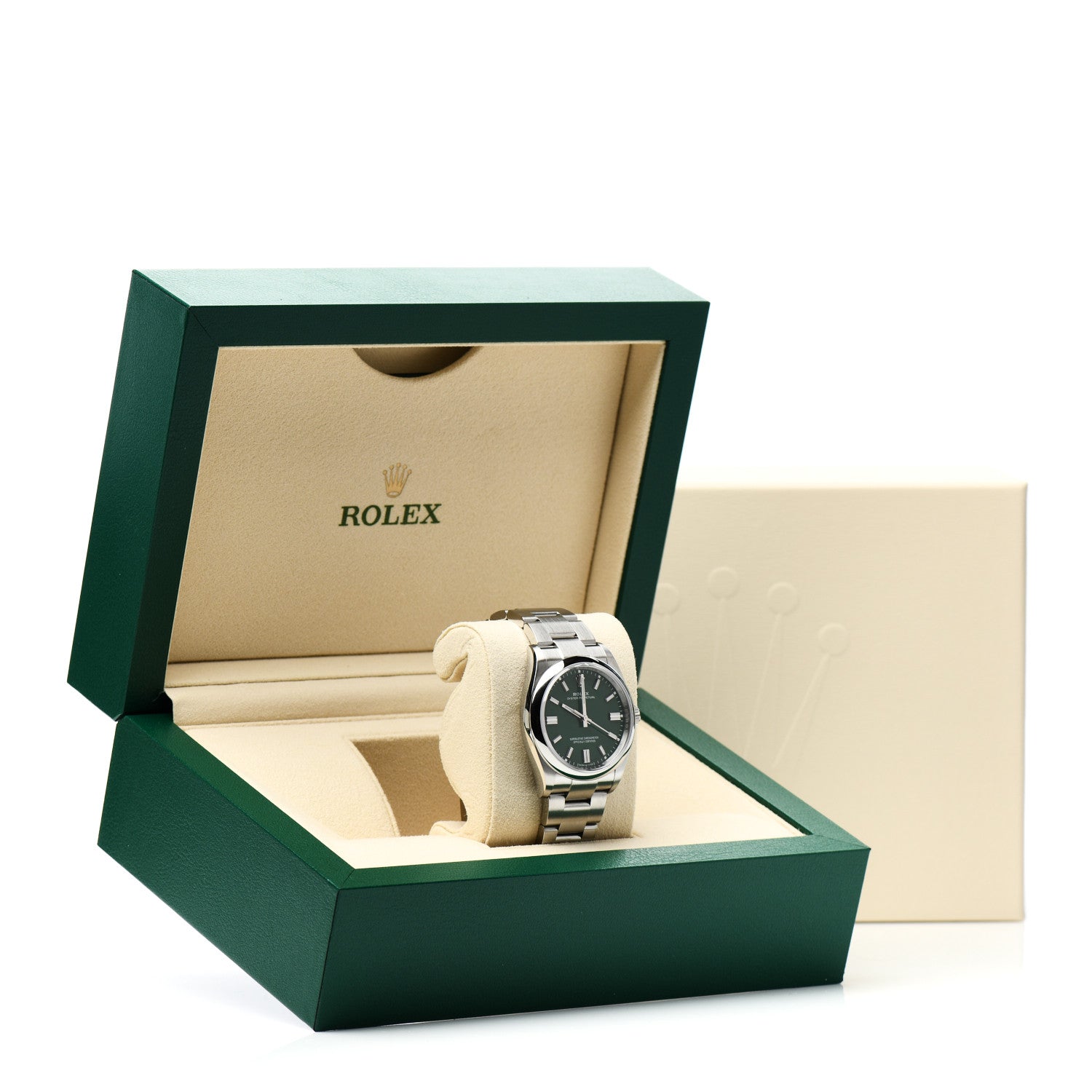 Rolex Stainless Steel 36mm Oyster Perpetual Watch Green 126000 5 of 5