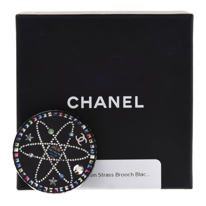 Chanel Glittered Resin Strass Brooch Black Pink 5 of 5