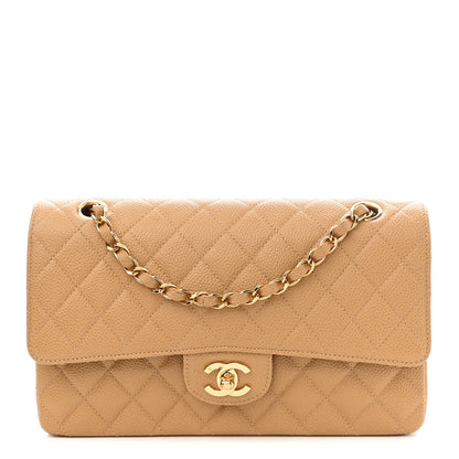 Chanel Caviar Quilted Medium Double Flap Beige 1 of 8