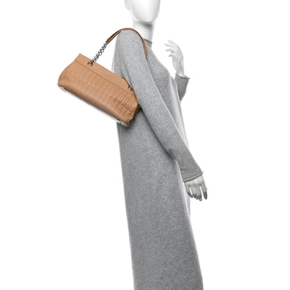 Chanel Calfskin Vertical Quilted Lax East West Shoulder Bag Beige 2 of 14