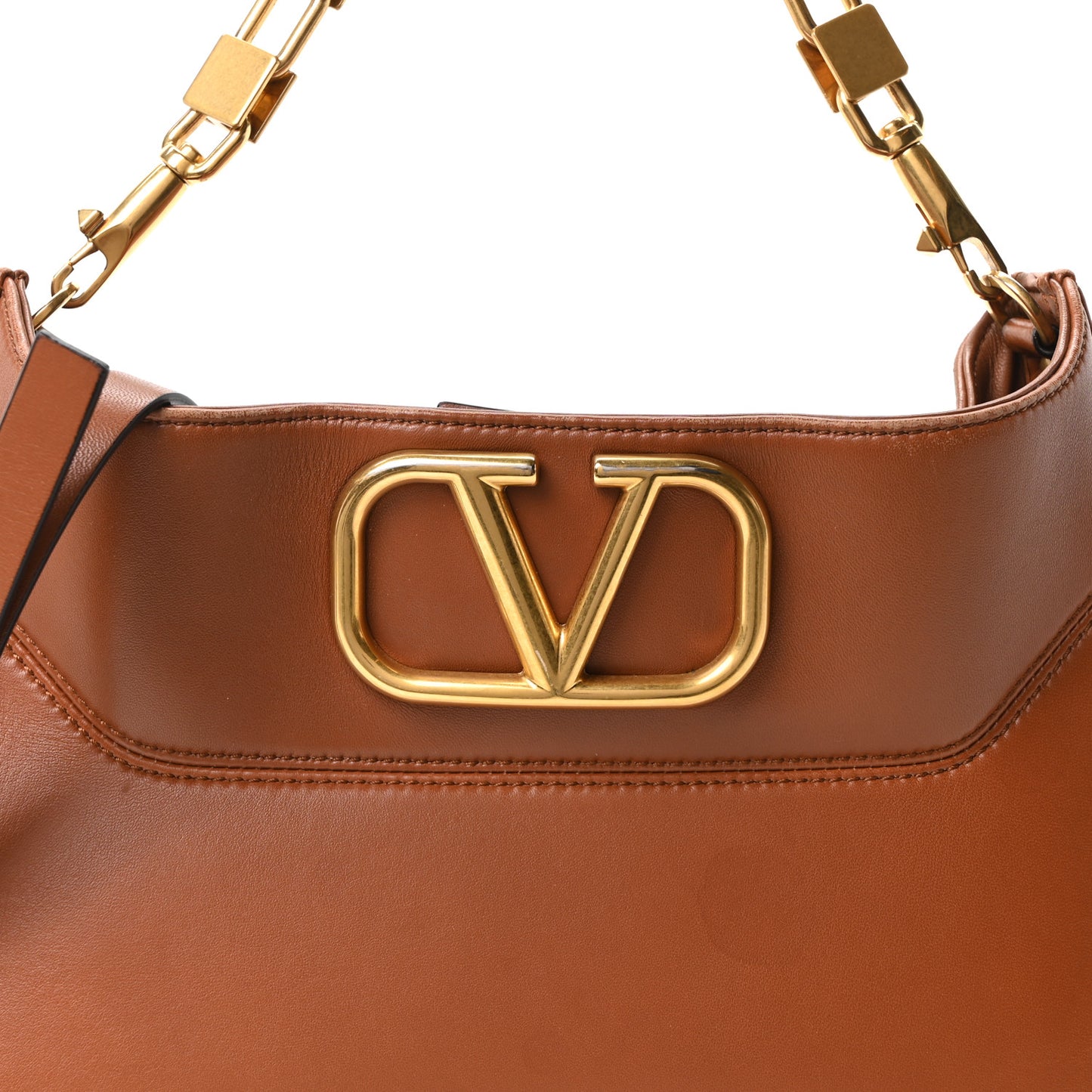 Nappa Stud Sign Hobo Saddle Brown