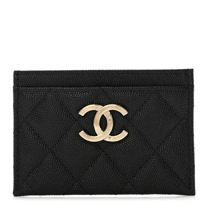 Chanel Caviar Quilted Striated Card Holder Black 1 of 8