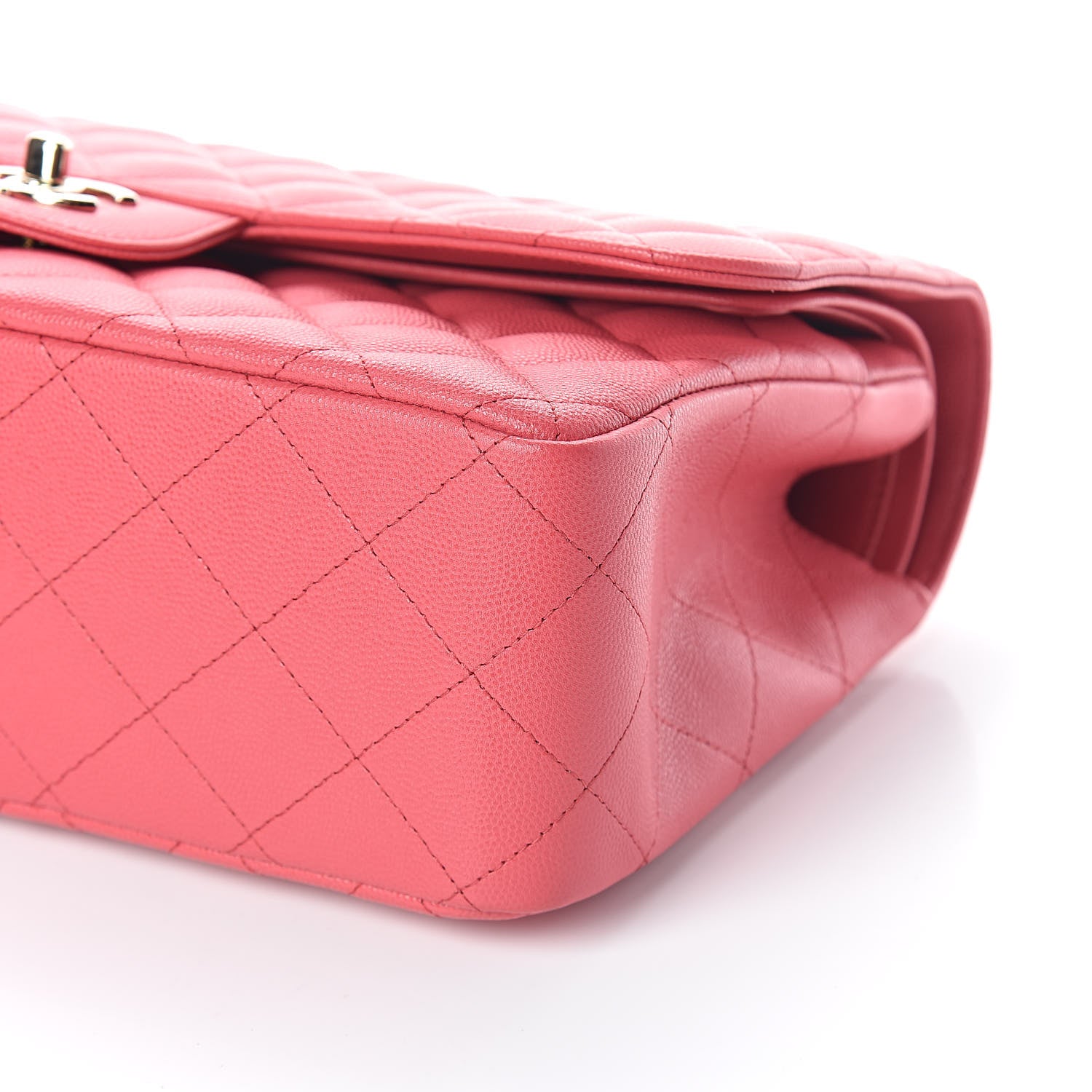 Chanel Caviar Quilted Jumbo Double Flap Dark Pink 8 of 10