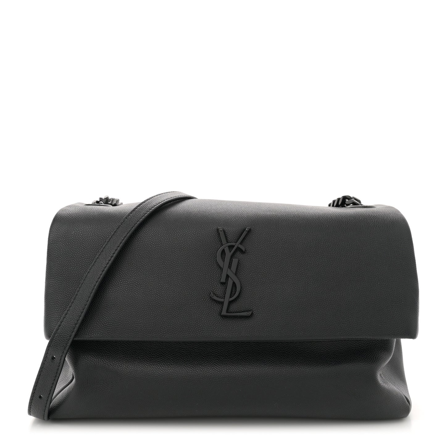 Grain De Poudre Medium West Hollywood Monogram Fold-Over Black