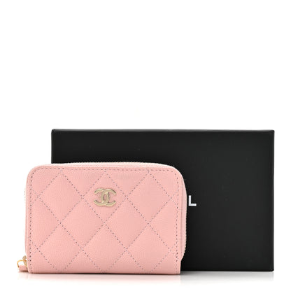Chanel Caviar Quilted Zip Coin Purse Light Pink 9 of 9