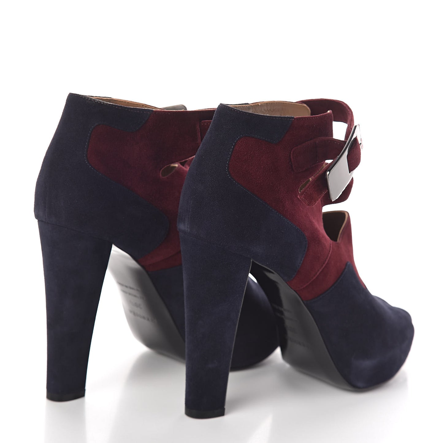 Suede Goatskin Fusion Ankle Boots 38.5 Marine Bourgogne