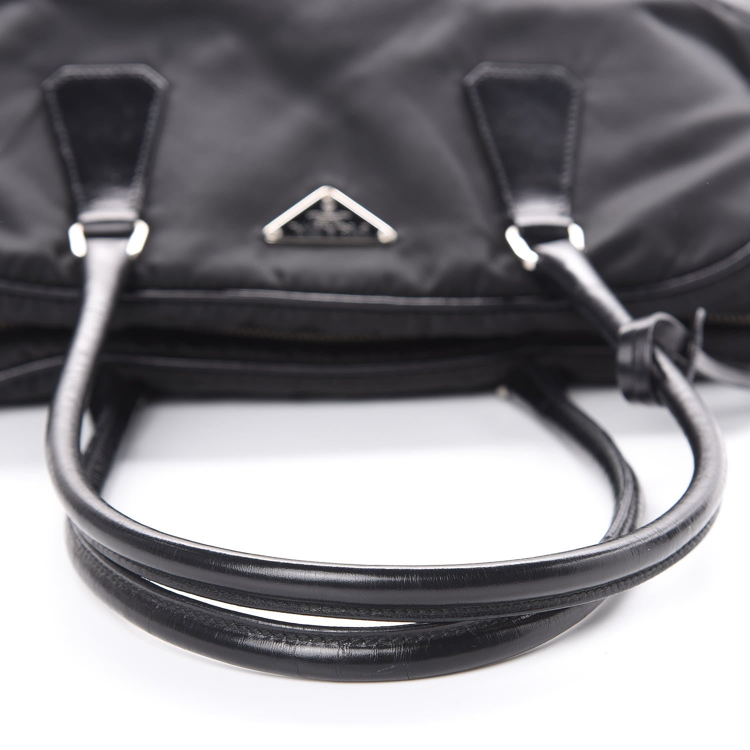Prada Tessuto Nylon Soft Calfskin Shoulder Bag Black 12 of 15