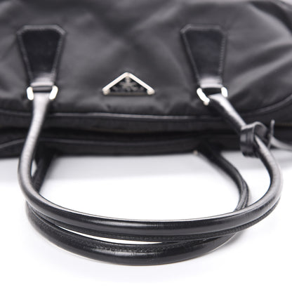 Prada Tessuto Nylon Soft Calfskin Shoulder Bag Black 12 of 15