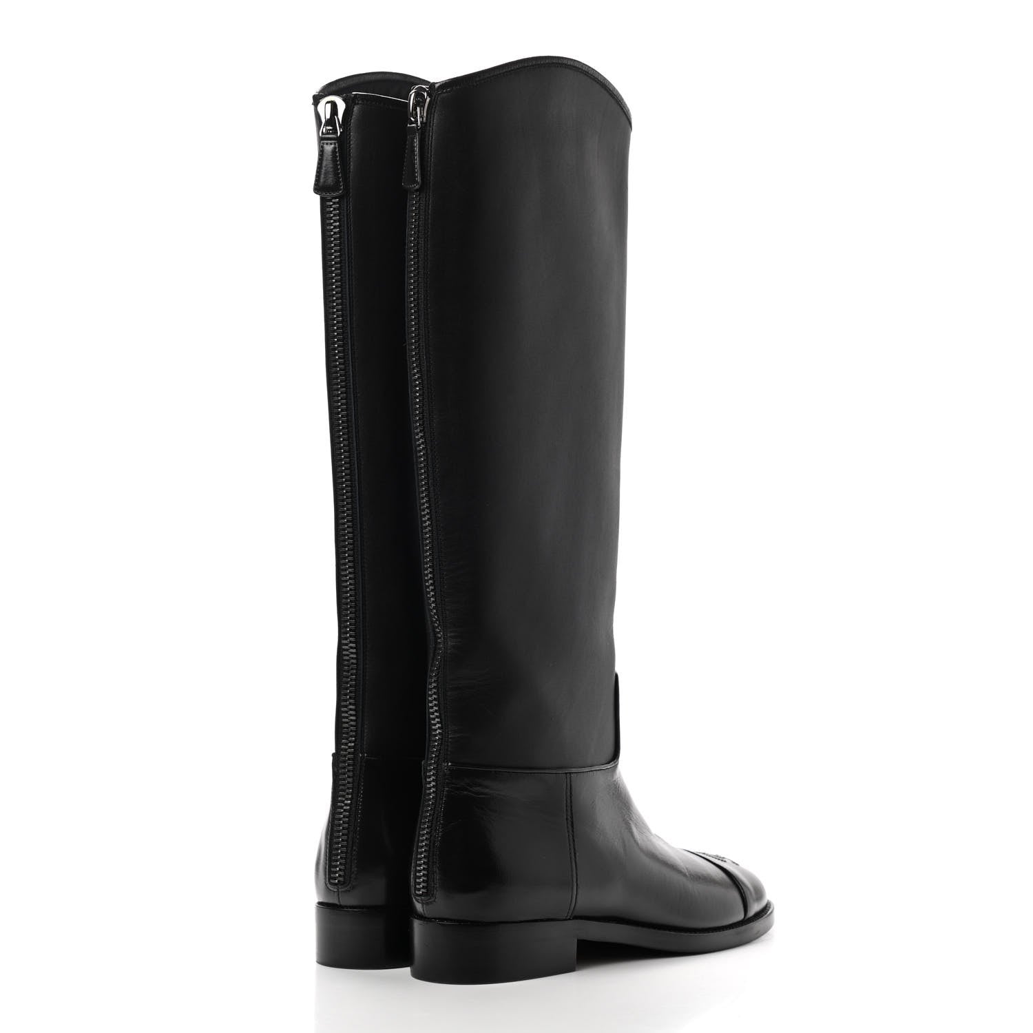 Chanel CC Cap Toe Boots 36.5 Black 4 of 10