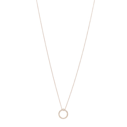 Roberto Coin 18K Rose Gold Diamond Tiny Treasures Circle Pendant Necklace 1 of 5