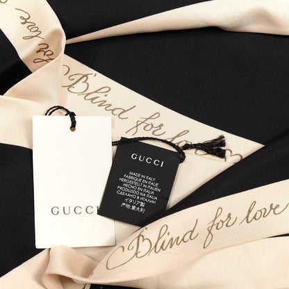 Gucci Silk Blind For Love Scarf Black Ivory 2 of 3