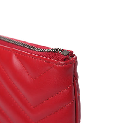 Gucci Calfskin Matelasse GG Marmont Wrist Wallet Hibiscus Red 9 of 11