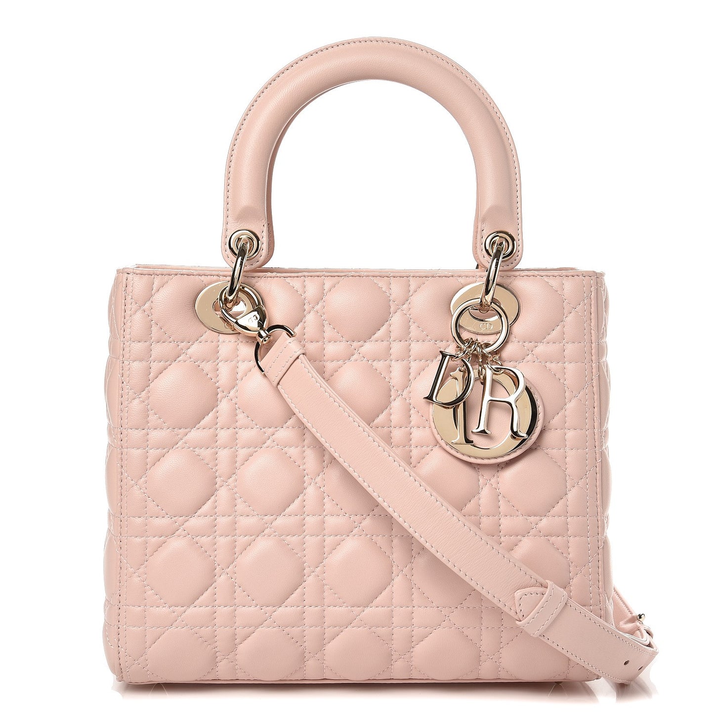 Lambskin Cannage Medium Lady Dior Light Pink