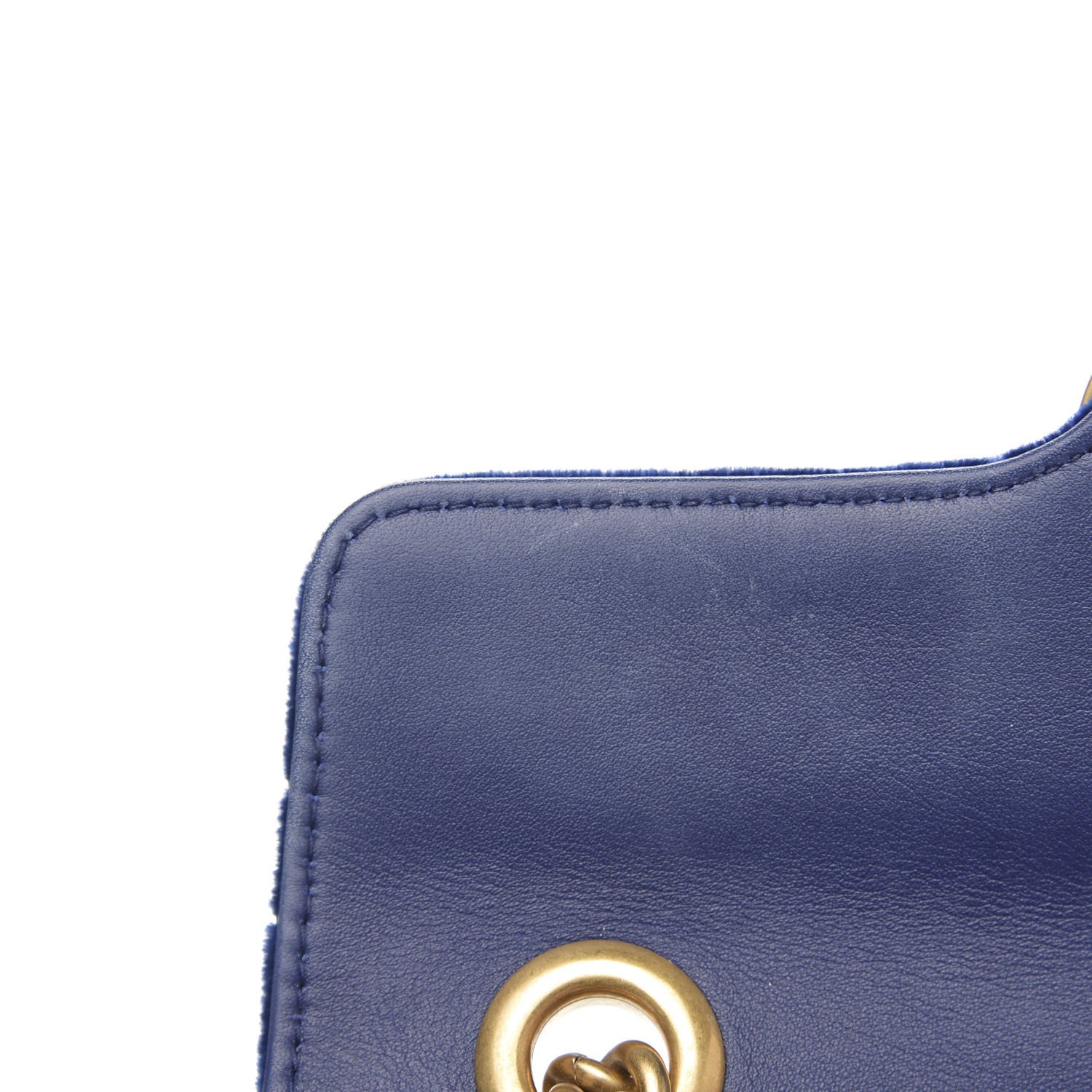 Gucci Velvet Matelasse Mini GG Marmont Shoulder Bag Cobalt Blue 13 of 13