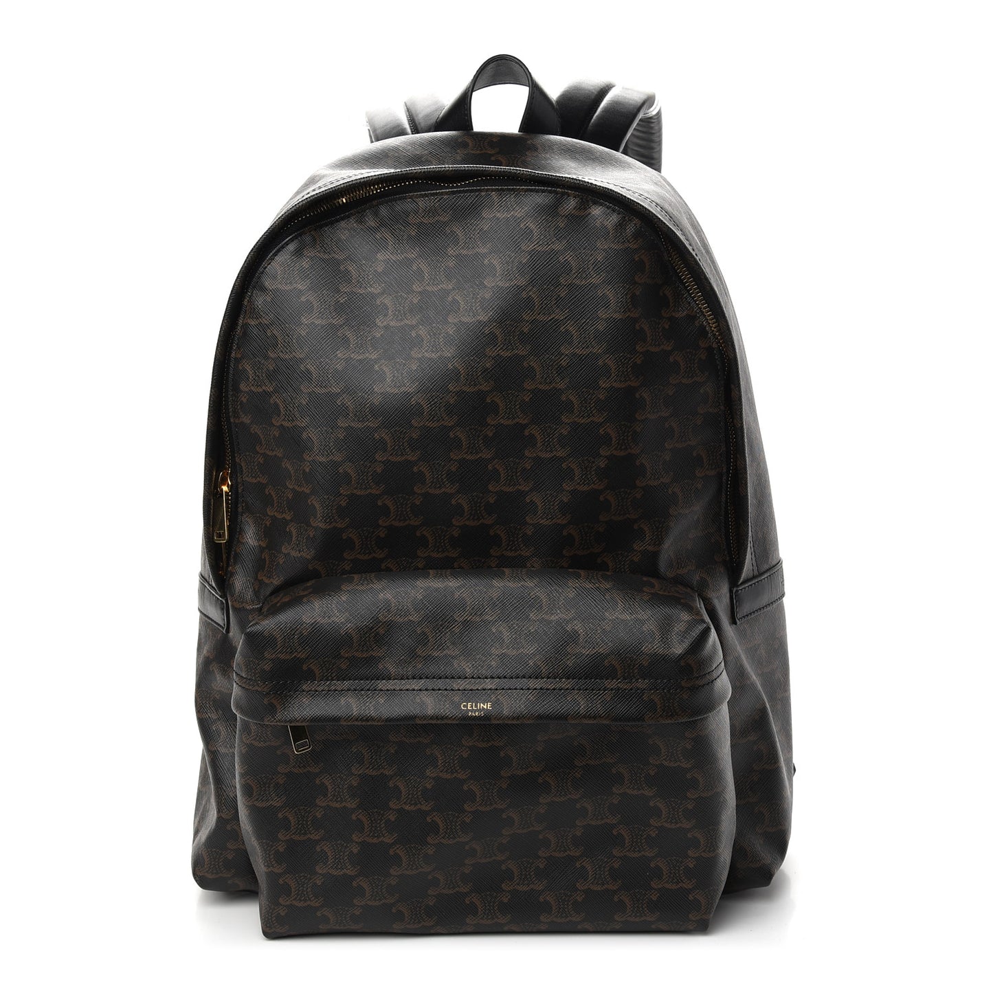 Triomphe Canvas Calfskin Backpack Tan
