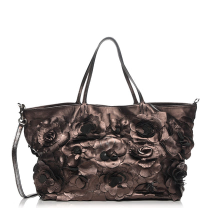 Valentino Garavani Metallic Nappa Floral Tote 1 of 10