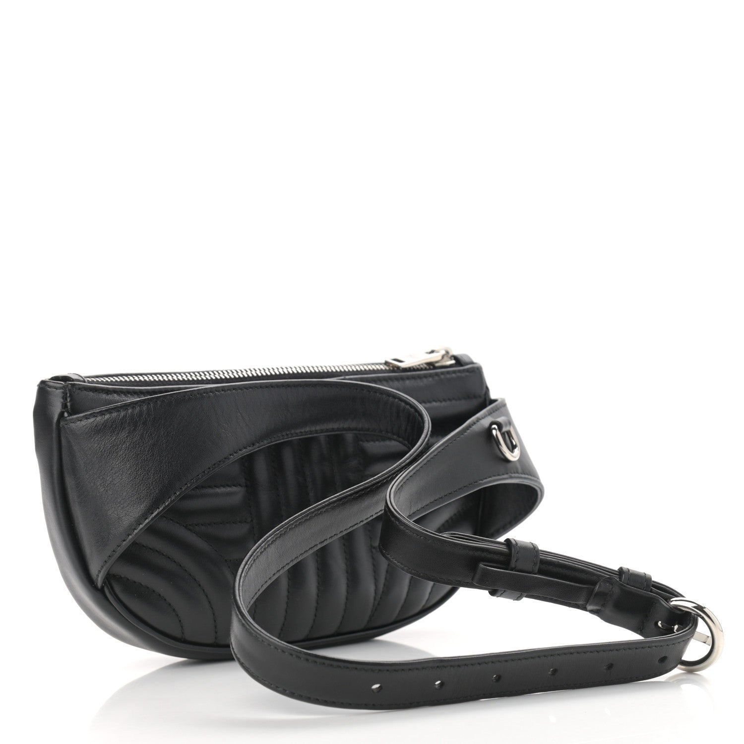 Prada Soft Calfskin Impunture Diagramme Belt Bag Black 2 of 9