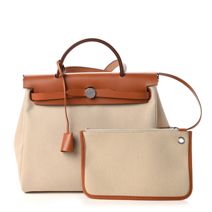 Hermes Vache Hunter Criss Viking Herbag Zip Retourne 31 PM Beton Fauve 1 of 10