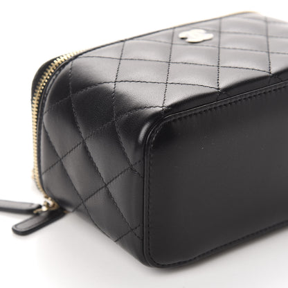 Chanel Lambskin Quilted Small Vanity Case With Chain Black 6 of 11