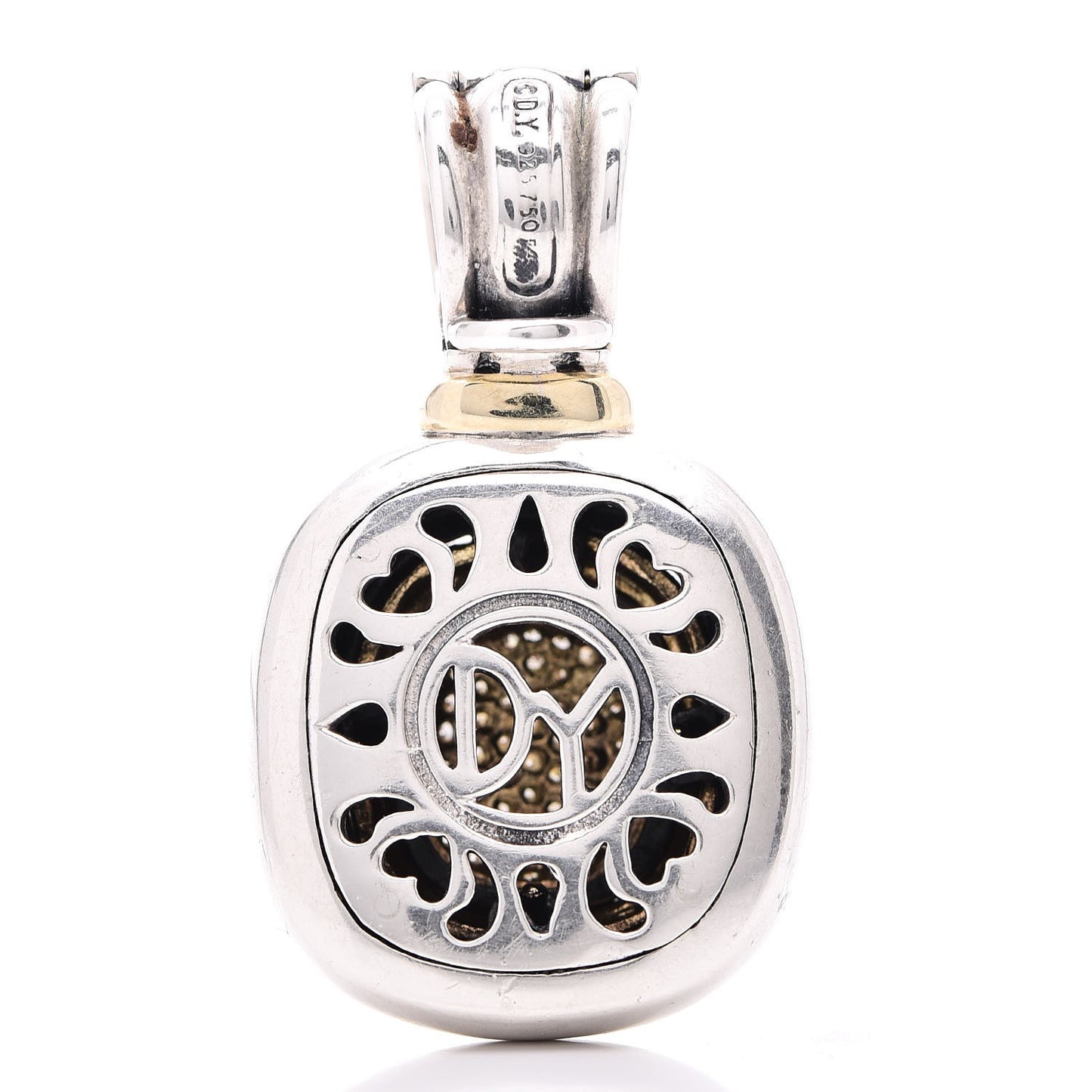 Sterling Silver 18K Yellow Gold Diamond Albion Enhancer Pendant